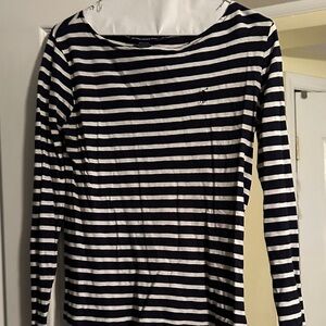 Ralph Lauren Sport Navy and White Striped Long Sleeve Tee